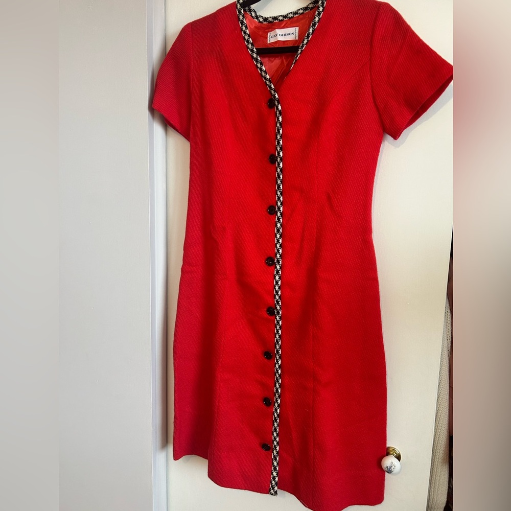 Vintage 60’s Red button down dress